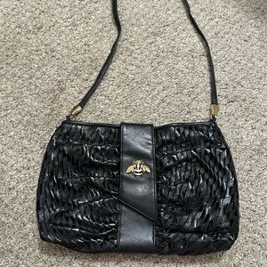 Meyers Elegant Black Woven Shoulder Bag